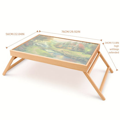 Foldable Puzzle Board Table with Legs – 29.9"x22" Elevated Wooden Jigsaw Desk, 4 Sorting Drawers, Back-Saving Ergonomic Design, Fits 1000 Pieces, Gift for Adults Seniors Puzzle Lovers