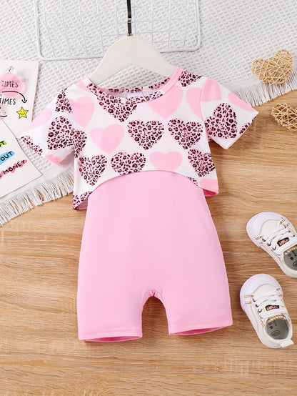 Baby Girl Casual Outfit Set - Short Sleeve Summer