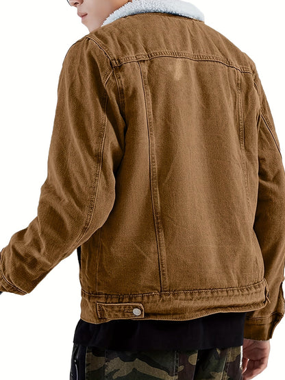 Men's Cozy Denim Button-Front Jacket