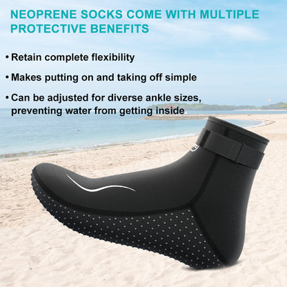 Neoprene Wetsuit Socks 3.5mm – High & Low Cut Water Booties, Non-Slip Anti-Abrasion for Diving Snorkeling Kayaking Beach Volleyball Surfing, S-XXL