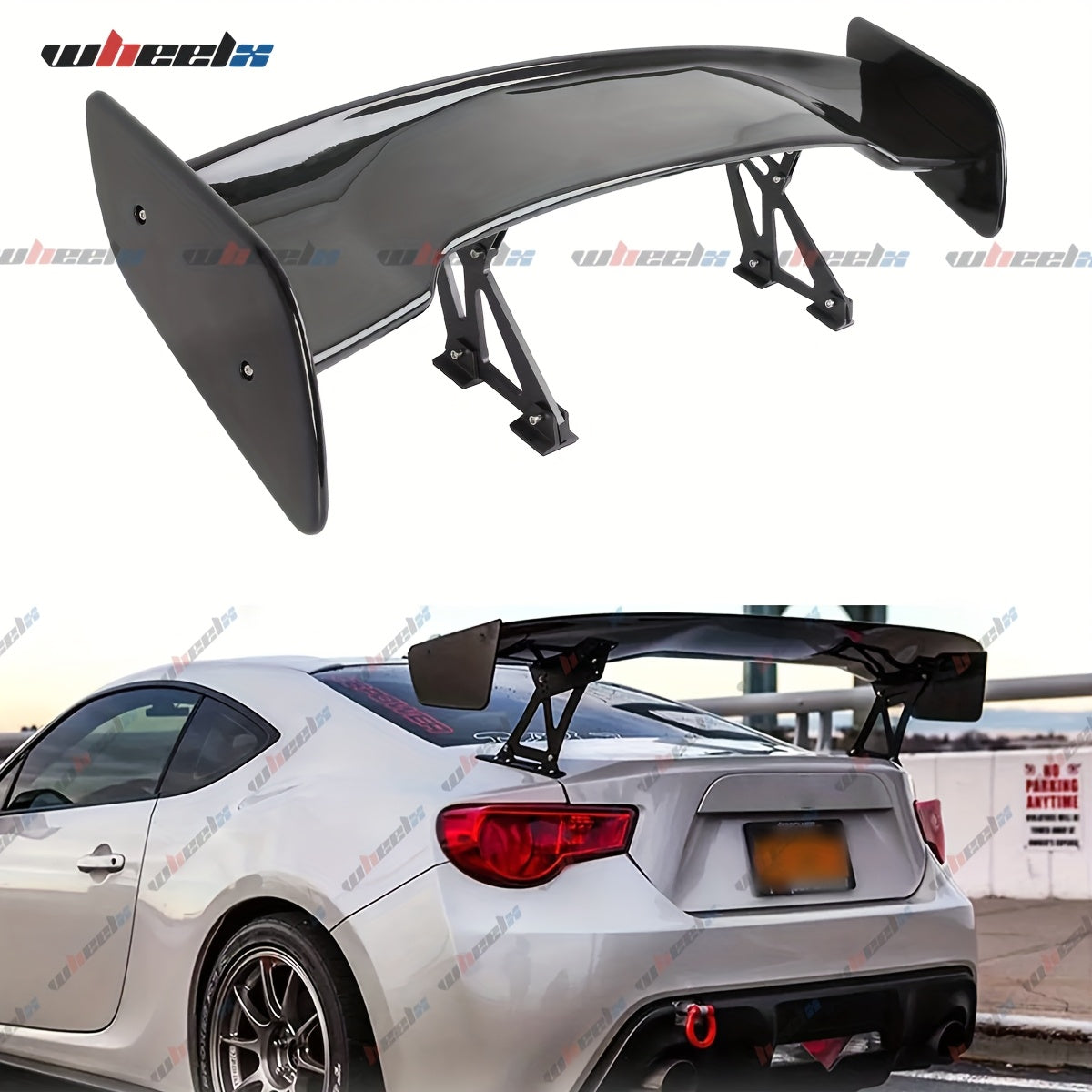 57 Inch Universal Rear Trunk Spoiler Wing GT Style ABS Racing Car Spoiler Compatible with Sedan Coupe Hatchback Wide Adjustable Rear Spoiler Wing Matt Black/ Glossy Black/ Carbon Fiber