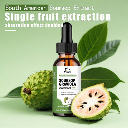 Soursop Bitters Liquid Drops 1800mg with Graviola Leaf & Fruit Extract — High-Absorption Natural Herbal Formula | Digestive Immune & Antioxidant Support | Gluten-Free Sugar-Free | 2 Fl Oz