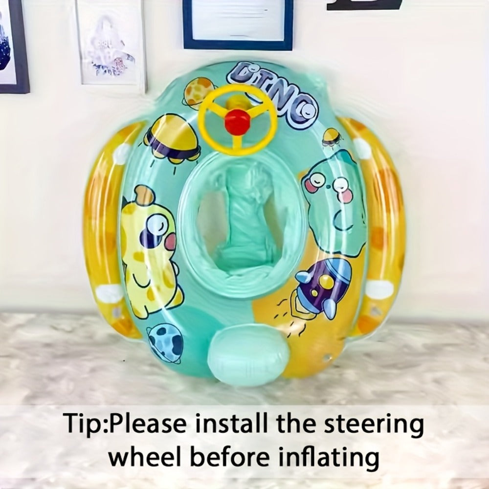 Cute Cartoon Animal Inflatable Pool Float for Kids & Adults – Fun Colorful Beach Floatie Summer Water Toy for Swimming Pool Lake Beach Backyard Vacation, Blue Green Pink