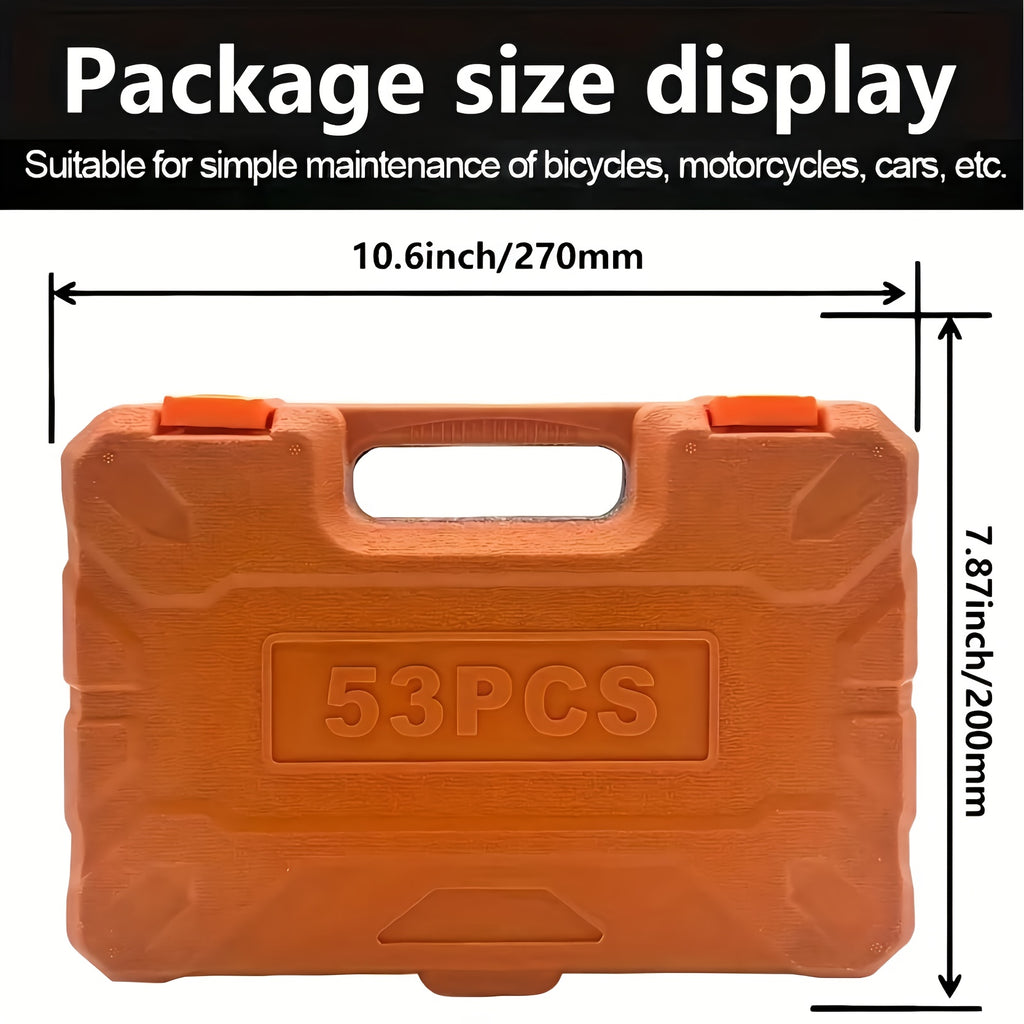 53/82/121/151pcs Heavy Duty Set with Ratchet, Extension Rods & Joints - Adjustable 6-Point Drive Kit Suitable for Automotive, Marine, Motorcycle Repair, Metric (8-22mm) & SAE (1/4"/1/2")
