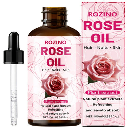 Rose Essential Oil Pure for Massage, Aromatherapy & Skin Care — Multipurpose Body, Hair, Nail & Lash Oil, Unisex Relaxation Gift, 100ml or 3pcs×3.38oz Value Pack