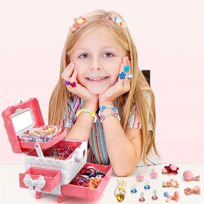 Kids Jewelry & Dress-Up Set 152 PCS – Costume Jewelry Hair Clips Bands & Accessories for Girls Ages 3+ | Princess Dress Up Toy | Best Birthday Christmas Gift for Little Girls