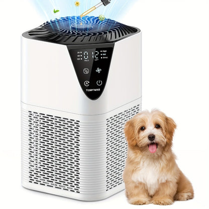 H13 True HEPA Air Purifier for Home – Covers 1250 Sq Ft, LCD PM2.5 Monitor, 360° Vortex Intake, 25dB Quiet, 3-Stage Filtration, Removes Smoke, Pet Dander & Pollen, Aromatherapy Diffuser, 3 Timer Settings