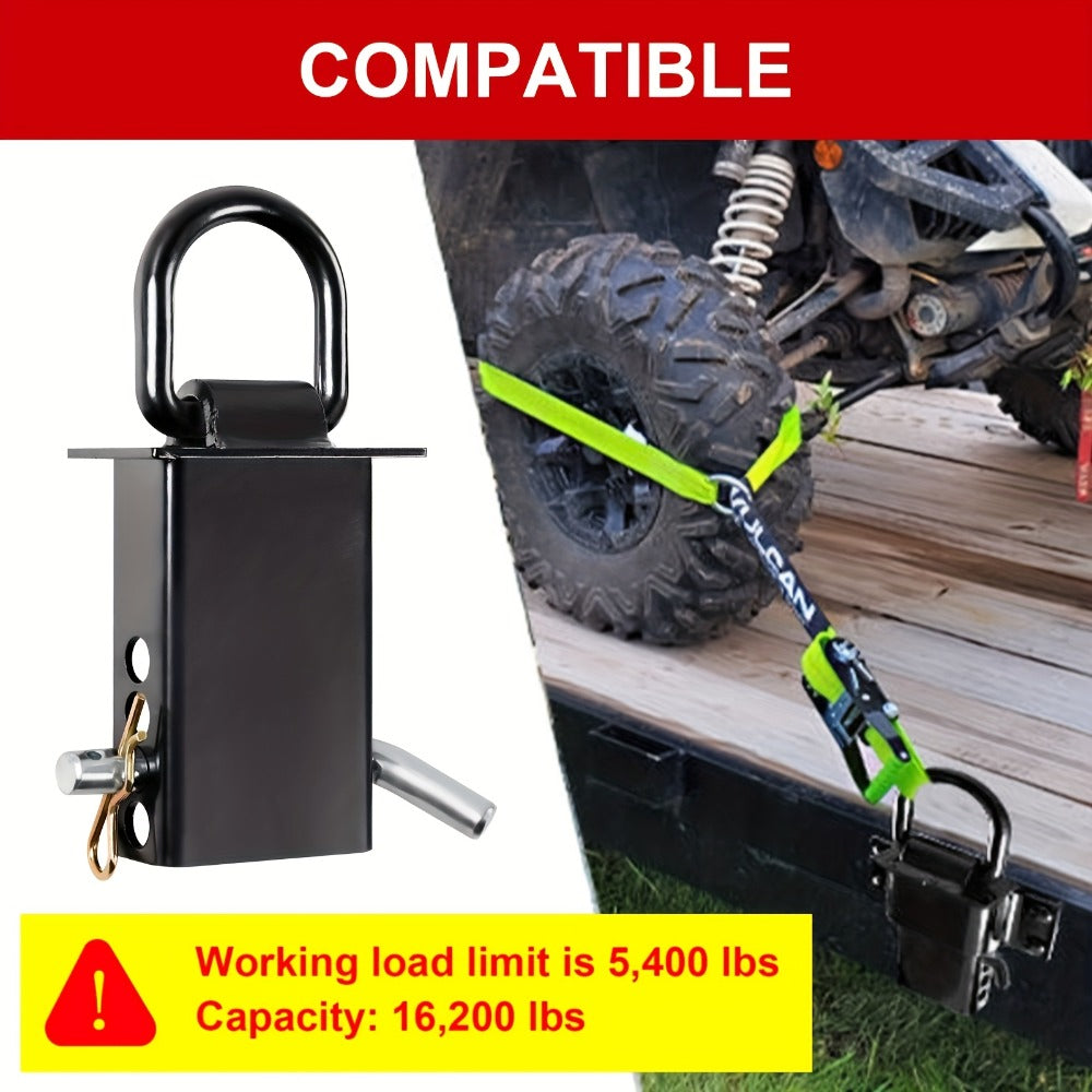 Stake Pocket D-Ring Tie Down 12,000 lbs Breaking Load Heavy Duty Flatbed Truck Trailer Cargo Anchor – Adjustable 2"x4" Universal Fit, Black & Zinc Coated, 2-12 Pack