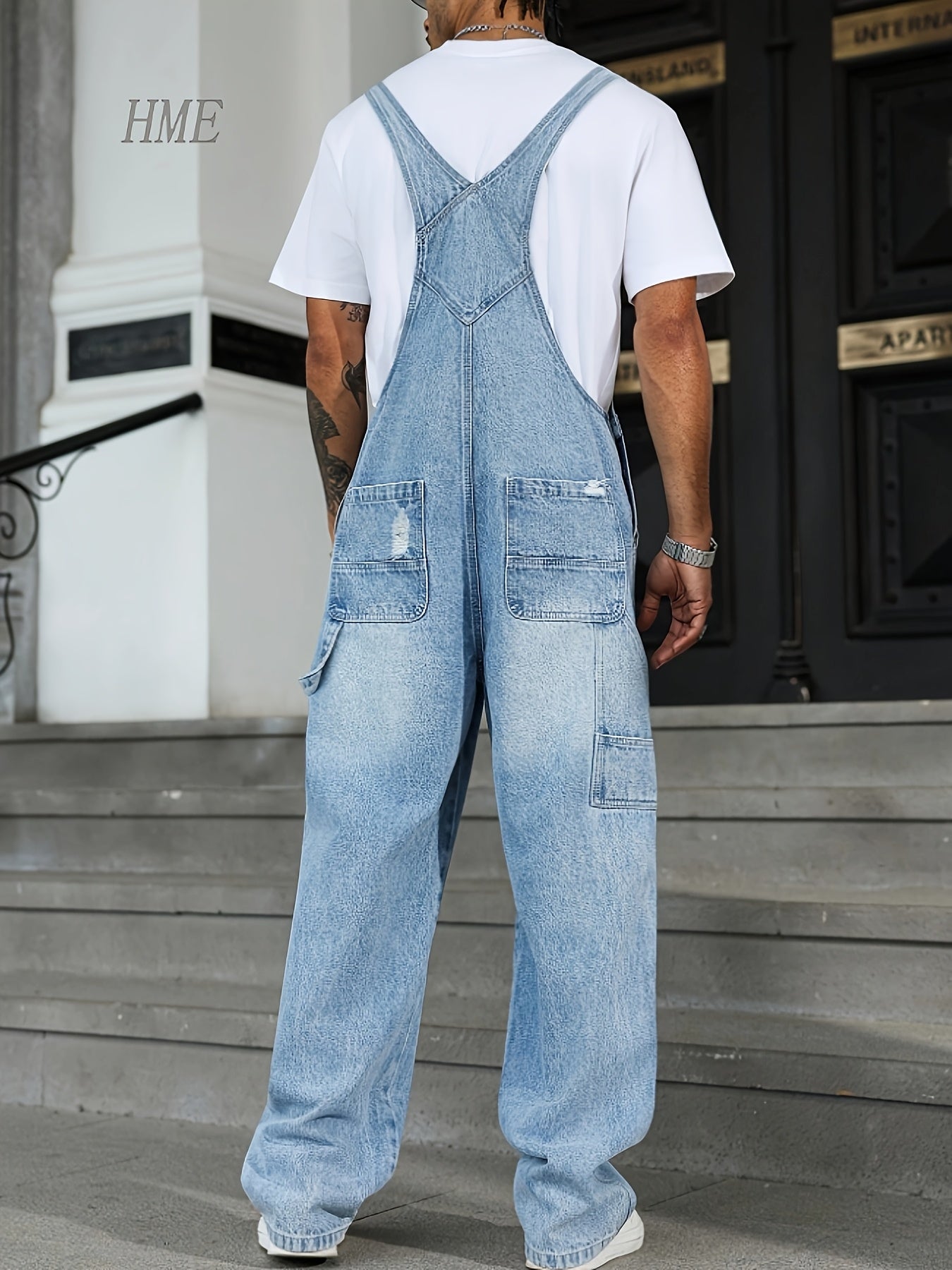 Men's Denim Overalls - Pocket Detail 907237