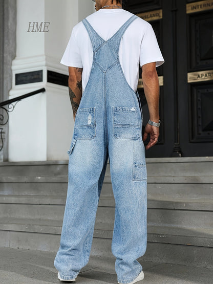 Men's Denim Overalls - Pocket Detail 907237