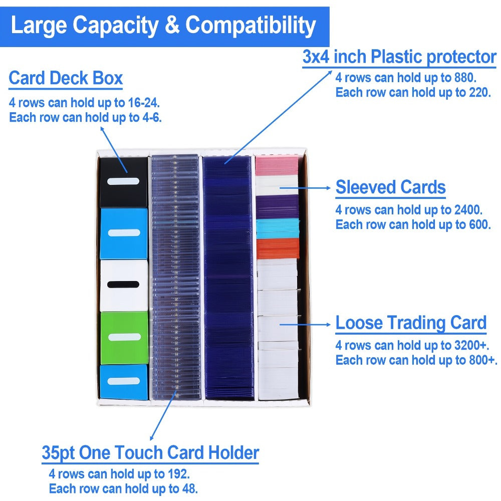 Trading Card Storage Box 3200 Count – Bulk Card Organizer for Baseball Football Basketball Pokemon MTG Sports Cards Available in 1 4 or 6 Pack