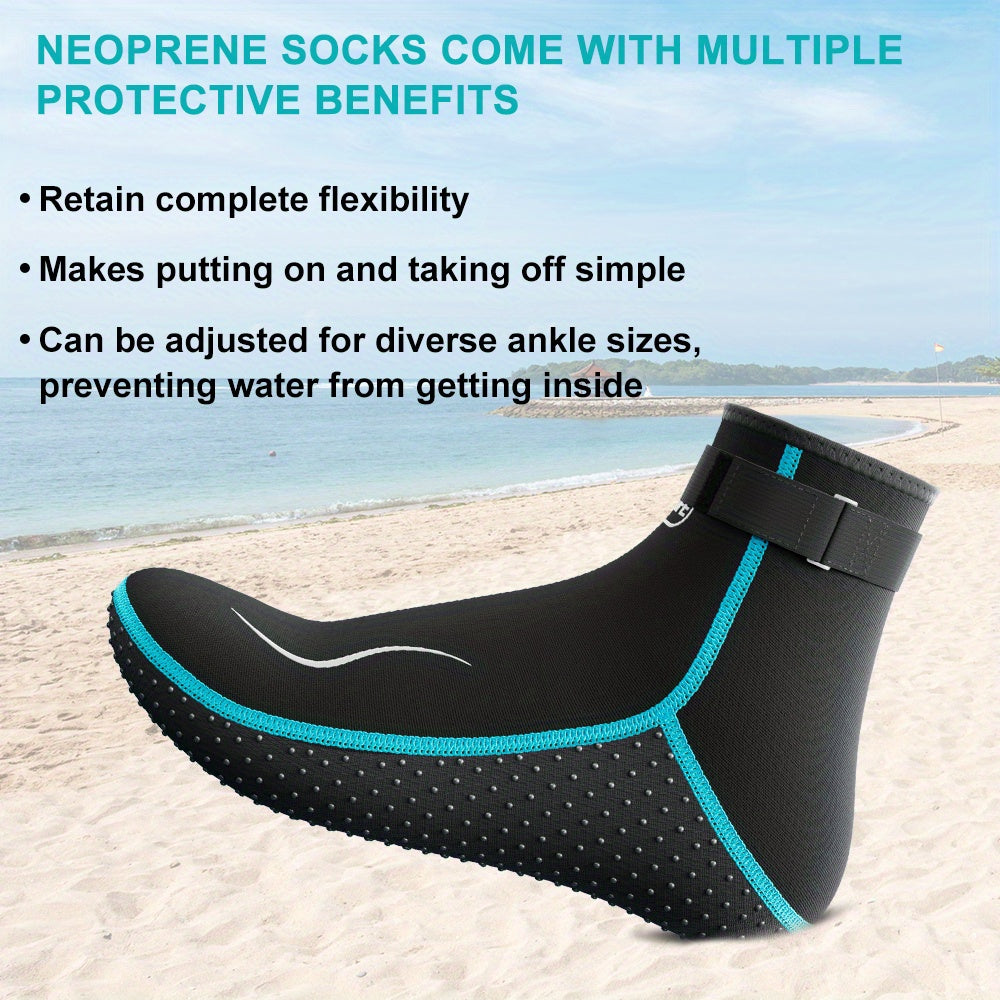 Neoprene Wetsuit Socks 3.5mm – High & Low Cut Water Booties, Non-Slip Anti-Abrasion for Diving Snorkeling Kayaking Beach Volleyball Surfing, S-XXL