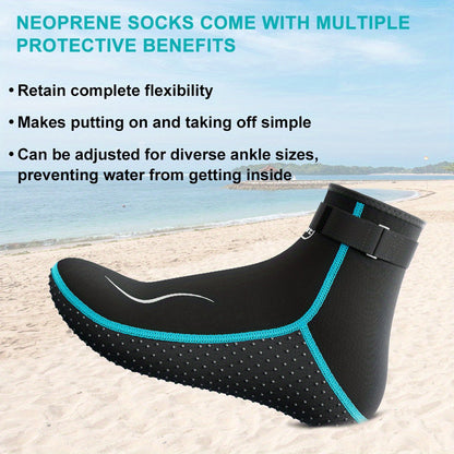 Neoprene Wetsuit Socks 3.5mm – High & Low Cut Water Booties, Non-Slip Anti-Abrasion for Diving Snorkeling Kayaking Beach Volleyball Surfing, S-XXL