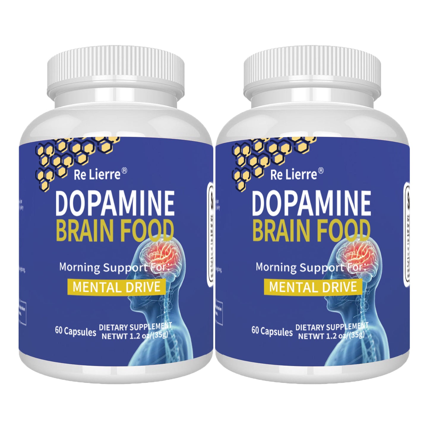 Magnesium Glycinate Brain & Sleep Capsules — Dopamine Support Nootropic Formula | Focus Mental Clarity Mood & Restorative Sleep | High-Potency Daily Supplement | 60 Capsules