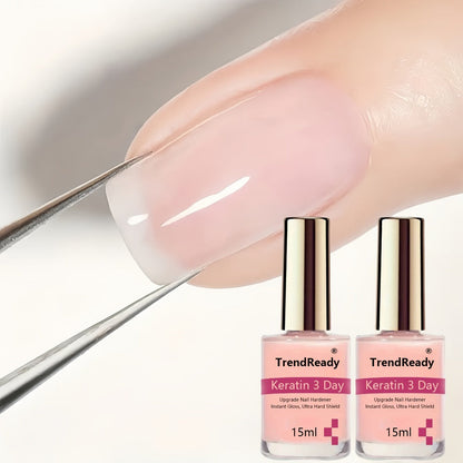 Nail Hardener Base Coat 2 Pack – Protein Repair Strengthener Treatment, HEMA-Free, Ridge Filler, Clear Polish for Weak Brittle Peeling Nails, Fast Dry Long Lasting