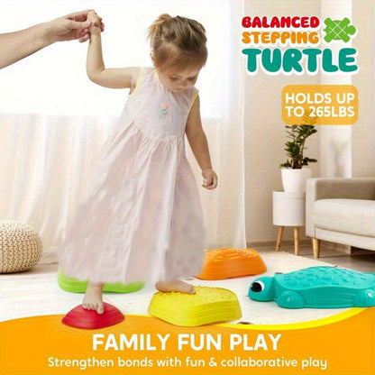 Kids Turtle Balance Stepping Stones 5pcs – Obstacle Course Coordination Game Toy, Up to 265 lbs, Non-Slip PP Material, Indoor & Outdoor Play for Boys & Girls Ages 3+ | Birthday Christmas Gift