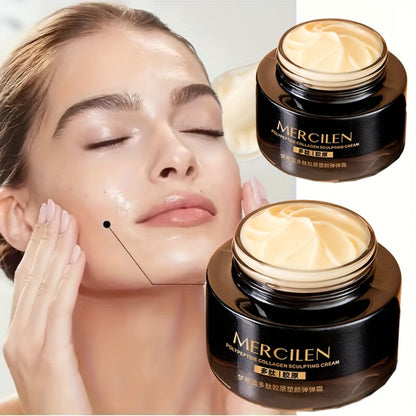Hyaluronic Acid Collagen Face Cream with Squalane & Glycerin — Alcohol-Free Hydrating Firming Moisturizer for Normal to Sensitive Skin Unisex Daily Skincare