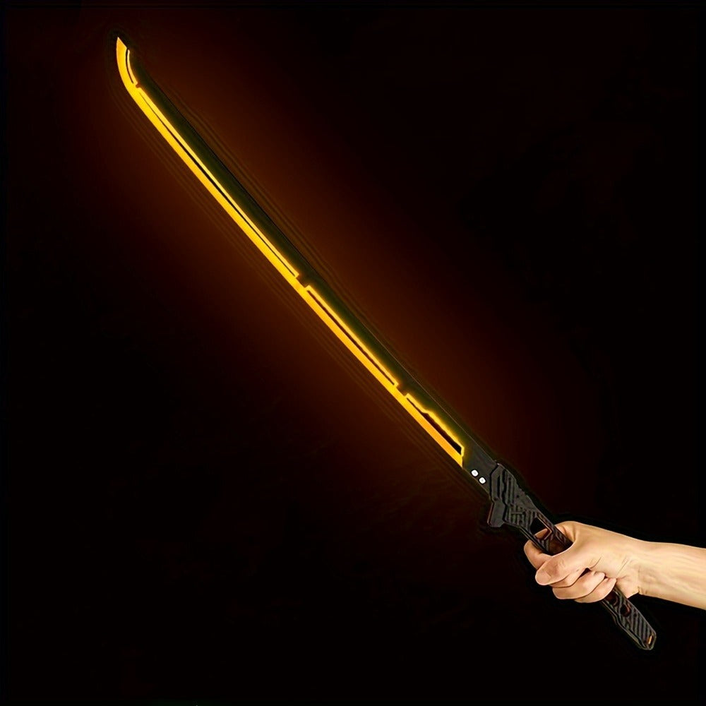 LED Samurai Sword Cyberpunk Glowing Katana 80cm – Acrylic Light-Up Blade for Halloween Costume Party Cosplay Sci-Fi Anime Props, Rechargeable Cool Gift for Teens & Adults, 5 Colors