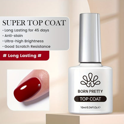 Gel Nail Prep Kit 4-Piece BORN PRETTY — Nail Dehydrator 15ml, Primer 15ml, Base Gel 10ml & Super Top Coat 10ml for Semi-Permanent Long-Lasting Gel Manicure, Salon & Home Use