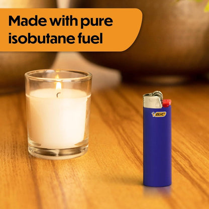 BIC Classic Pocket Lighters Bulk, Assorted Colors, Reliable Windproof Flame for Candles Fireplace Camping Grill, 4/6/8/10/20/25/50 Pack Value Set