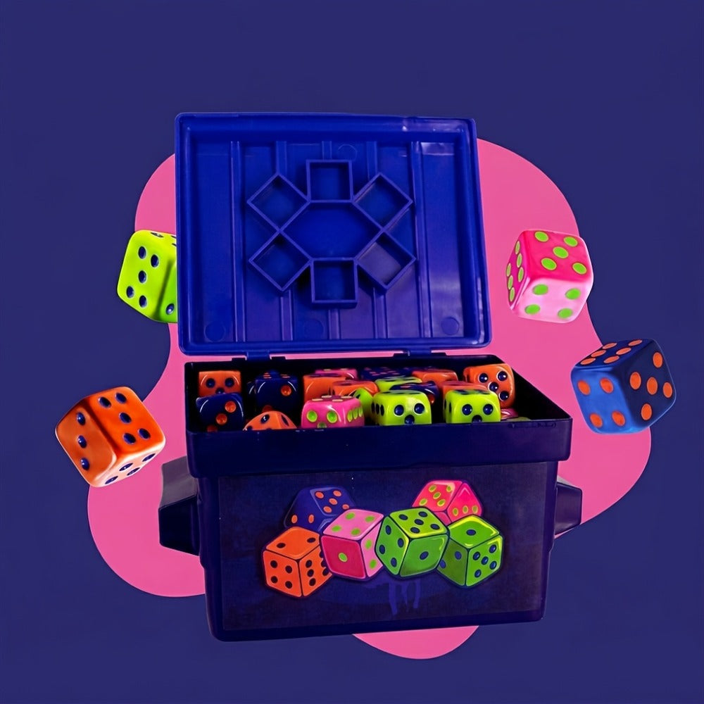 Fast-Paced Dice Rolling Board Game with 80 Dice – Addictive 2-4 Player Party Game for Adults & Groups, Portable Travel Game Night Set with Game Board, Graffiti Stickers & Rules