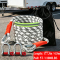 11000 LBS/ 39600 LBS/ 44000 LBS 3-Size Heavy-Duty Tow Rope & Hook Combo Set, 177-inch High-strength Nylon Recovery Rop, Equipped with 2 Steel U-hooks And Storage Bag. Compatible with Trucks, SUVs, UTVs And ATVs, Ideal for Off-road Rescue