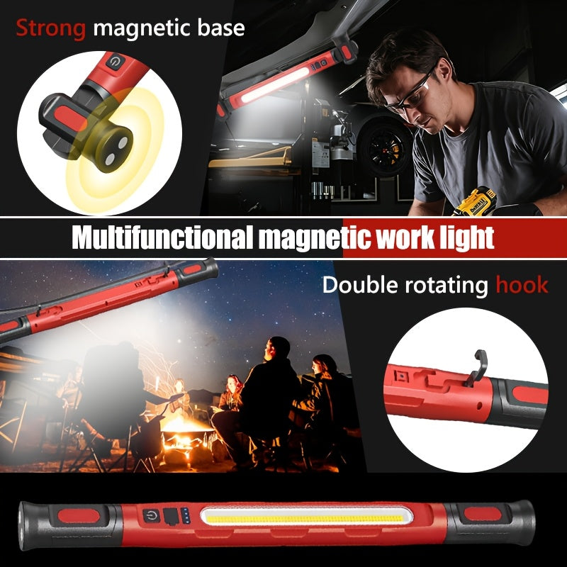 5000mAh Under-Hood Work Light, Magnetic LED Work Light, Hanging Hook, 3000 Lumens, Suitable for Car Repair/Mechanical Maintenance/Garage Inspection/Emergency Situations