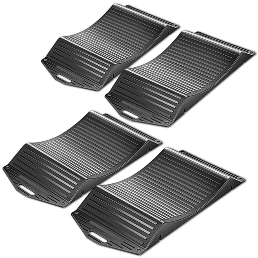 Set of 4 Premium Tire Saver Ramps - Anti-Slip Hard Plastic Design for Flat Spot and Flat Tire Prevention, Easy-to-Carry Tire Savers Ramps