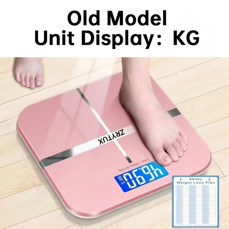 USB Rechargeable Bathroom Scale 400lb – Smart Digital Body Weight Scale, HD LCD & Fahrenheit Temperature Display, kg/lb Switch, Ultra-Wide Platform, USB Charging or Battery Powered, Black & Pink