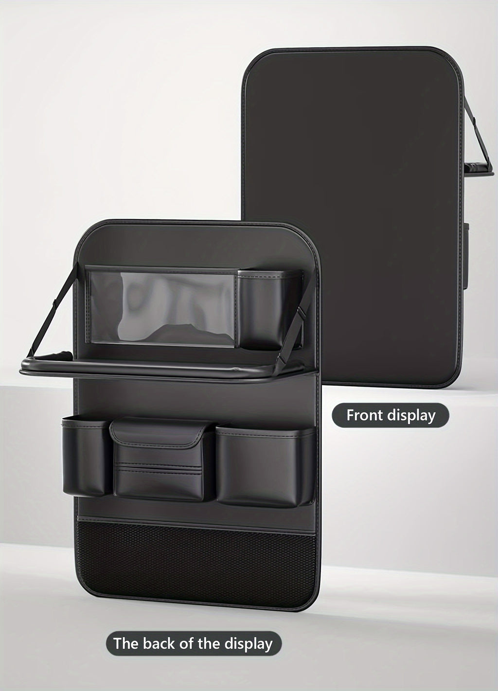 Faux Leather Premium Car Seat Back Organizer Travel Additions Seat Storage Bag Back Seat Dining Table And Cup Holder Universal Model