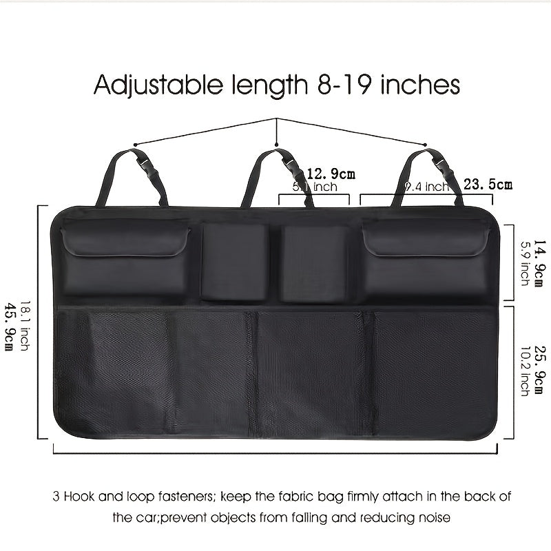 Car Trunk Organizer, Backseat Hanging Organizer with 8 Large Storage Bag Super Capacity -Trunk Organizer for SUV, Truck, Van -Your Space Saving Expert Car Accessories for Womenpurse Holder for Car