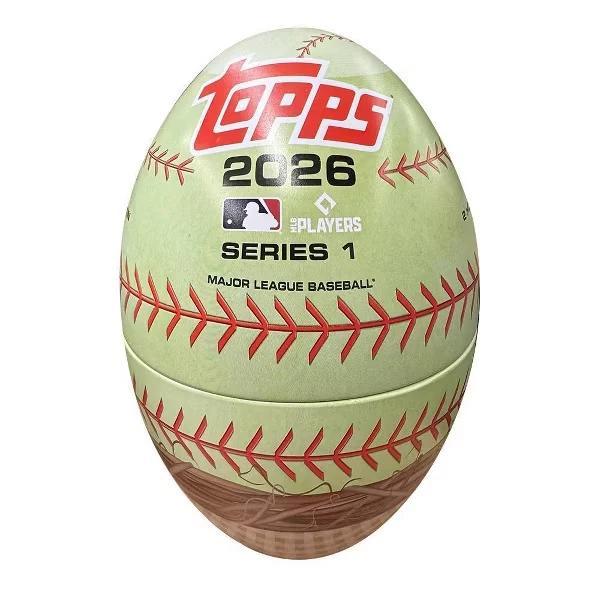 2026 Topps Series 1 Baseball Holiday Egg Tin – 59 Cards, Exclusive Holiday Variations, Polka Dot Parallel, 1991 Topps Insert, Stars of MLB, Chase Autographs Relics & Rare Parallels