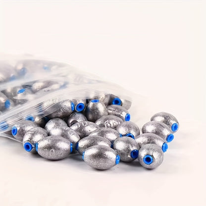 Lead Sinker Egg Weight Fishing Rig – Oval Elliptical Bass Casting Worm Bullet Tackle, Compatible with Saltwater & Freshwater Fishing, Ideal for Bass, Carp & Bottom Fishing