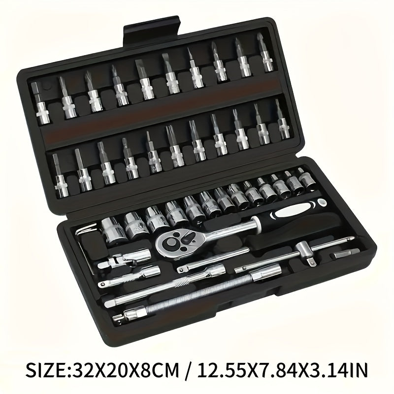 [Fast Arrival] 324+1pc/53/47pcs Professional Automotive Master Tool Kit - Premium Tool Sets For Car, Bike, And Motorcycle Maintenance - Compact, Portable, And All-In-One Solution With Ratchet Wrench, Assorted Screwdriver Set, Without Battery