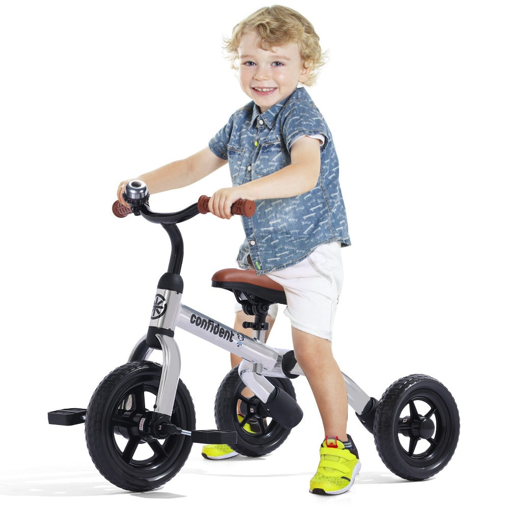 3-in-1 Kids Tricycle Balance Bike Carbon Steel Frame EVA Wheels Foldable Detachable Pedal Adjustable Seat 55 lb Indoor Outdoor Ride-On Gift Boys Girls Ages 2-5 Green