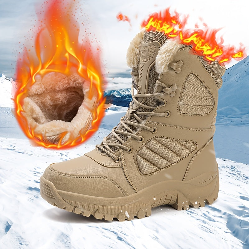 Men's Snow Boots - Non-Slip Sole Plush Lined for Beach & Water
