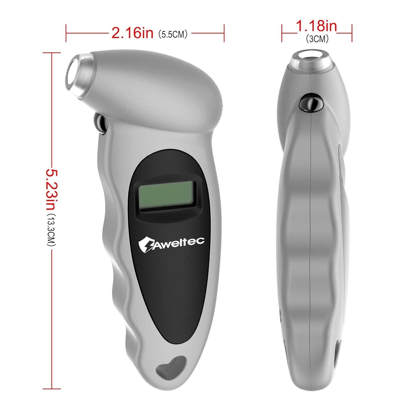 Digital Tire Pressure Gauge 2-Pack 150 PSI - Backlit LCD, 4 Modes PSI/Bar/KPA/Kgf, Non-Slip Grip for Car, Truck, Motorcycle & Bicycle