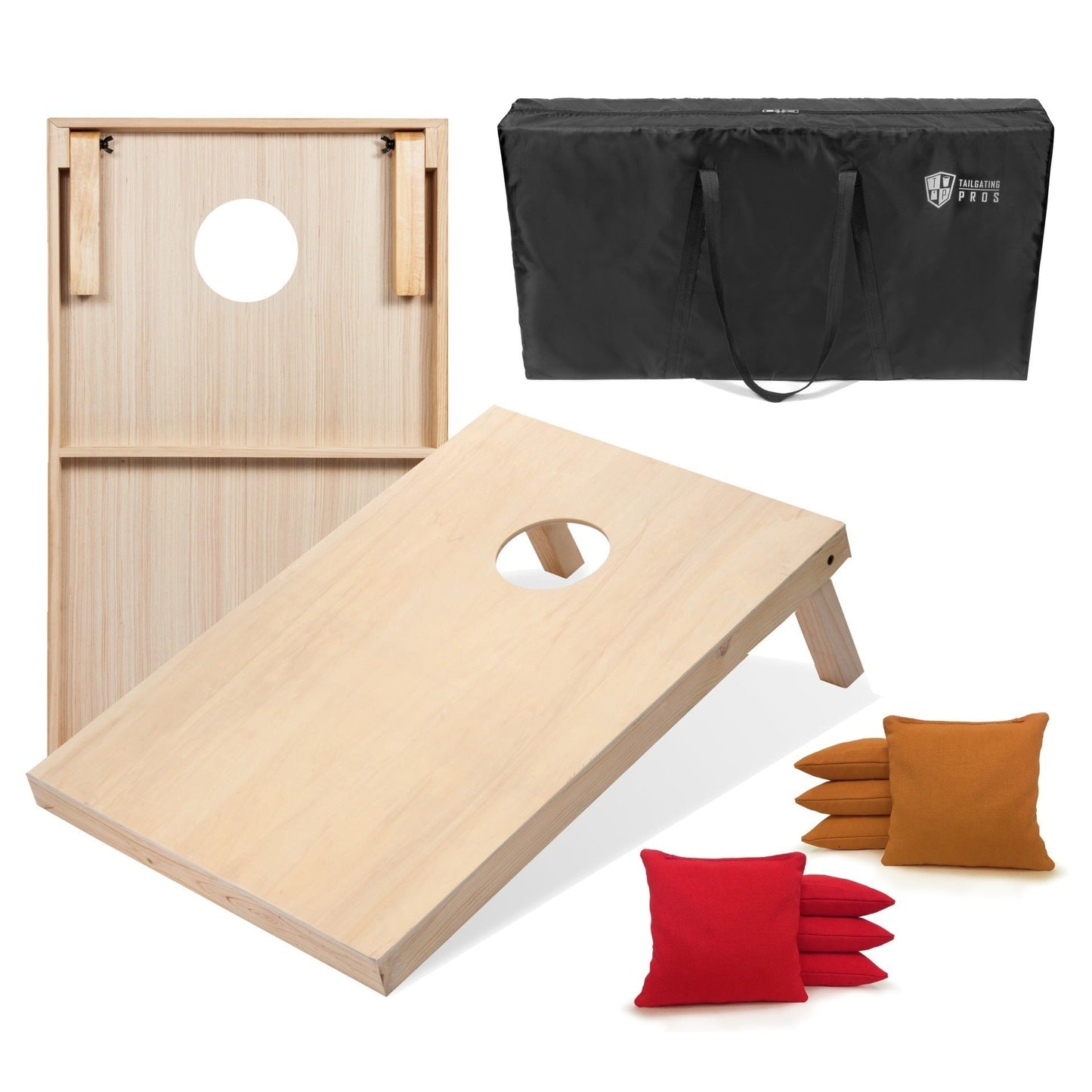 Regulation Cornhole Board Set 4x2 Solid Wood ACA Standard with 8 Bean Bags Carrying Case Tote Outdoor Yard Tailgate Party Game 13 Color Options