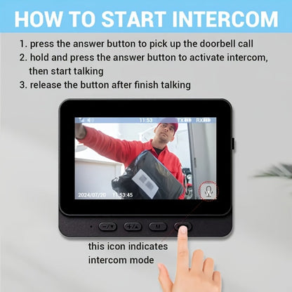 Smart Video Doorbell Wireless Touchscreen Display | Motion Detection 2-Way Audio Local Storage No Subscription | Easy No-Wire Install Home Security Doorbell Camera System