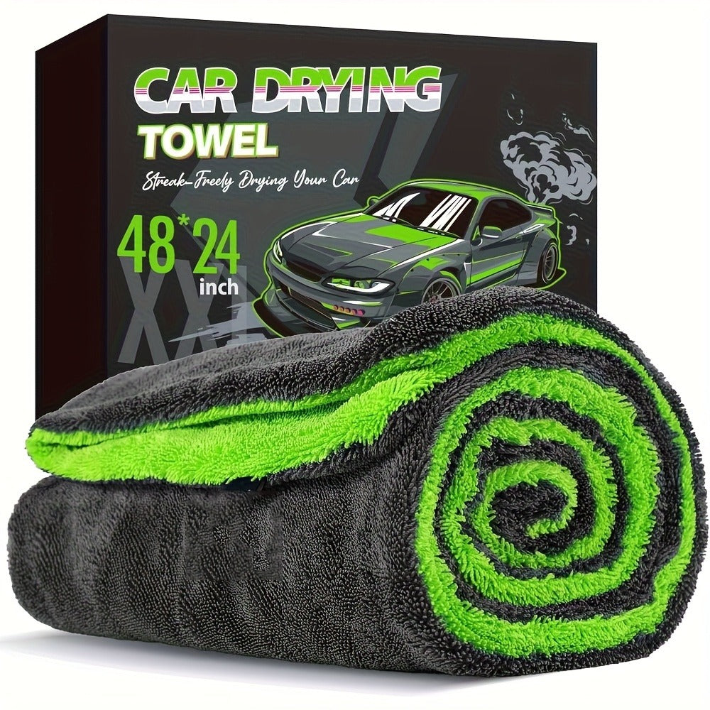 Car Drying Towel,Microfiber Car Towel, High Absorbency Dual-Sided Microfiber Car Drying Towel | 1400GSM Full-Sized 48"x24" Twisting Yarn Technology, Scratch-Free, Car Washing Equipment Accessories,Heavy-Duty Cleaning Cloths,Car Accessories