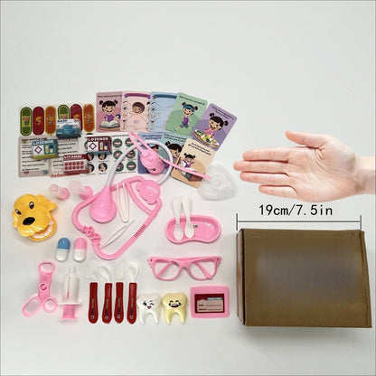 Pink Doctor Pretend Play Toy Set 40pcs for Girls – Simulation Nurse Kit with Stethoscope Injection Dental Tools – Halloween Christmas Birthday Gift for Kids Ages 3+