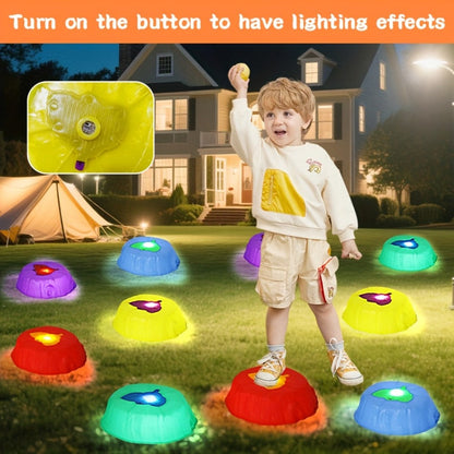 Light-Up Stepping Stones for Kids 10 Piece Glow Balance Training Sensory Coordination Game Indoor Outdoor Activity Toy Party Birthday Christmas Gift Boys Girls Ages 3+