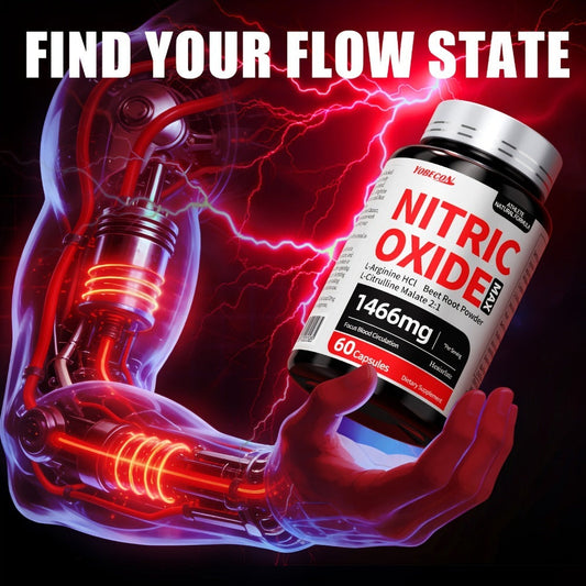 Nitric Oxide Supplement 10-in-1 with L-Arginine, L-Citrulline, AAKG & Beetroot - Blood Flow, Endurance & Energy Booster for Men and Women - Pre-Workout Performance Formula