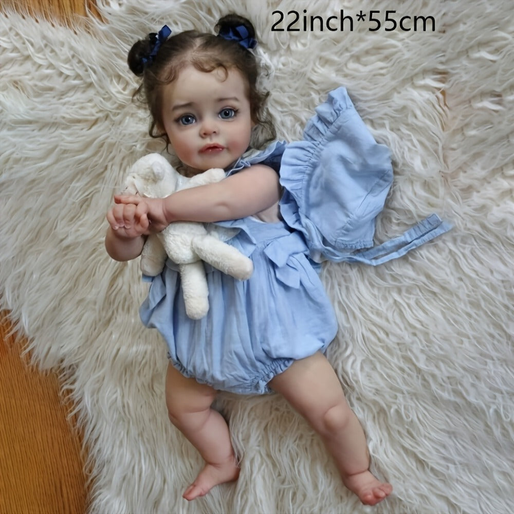 Reborn Baby Doll 20 Inch Soft Vinyl with Implanted Eyelashes Hand-Painted Lips Fingernails Blushed Hands & Feet 3lbs – Anatomically Correct Fits Newborn Clothes, Lifelike Girl Gift Ages 3+ 48cm