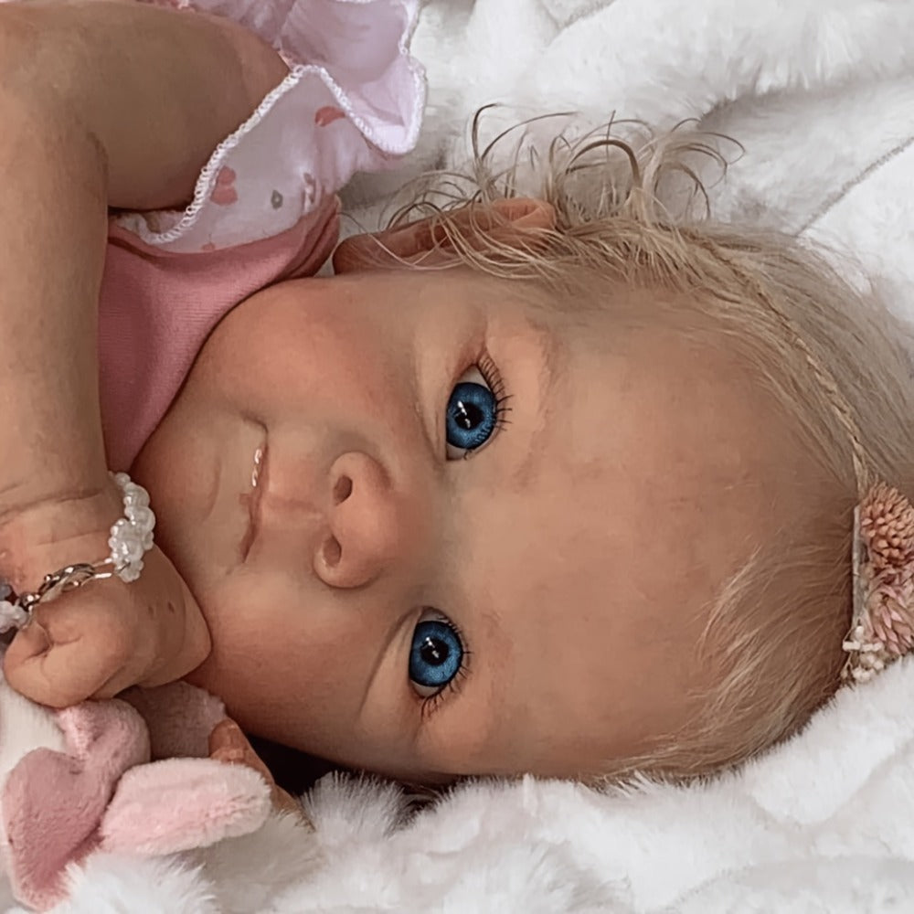 Reborn Baby Doll 16 Inch Handcrafted Newborn with Hand-Applied Eyelashes Rooted Hair Soft Cloth Body & Poseable Limbs – Includes Outfit Pacifier Diaper & Birth Certificate, Lifelike Girl Toy Gift Ages 3+ 42cm