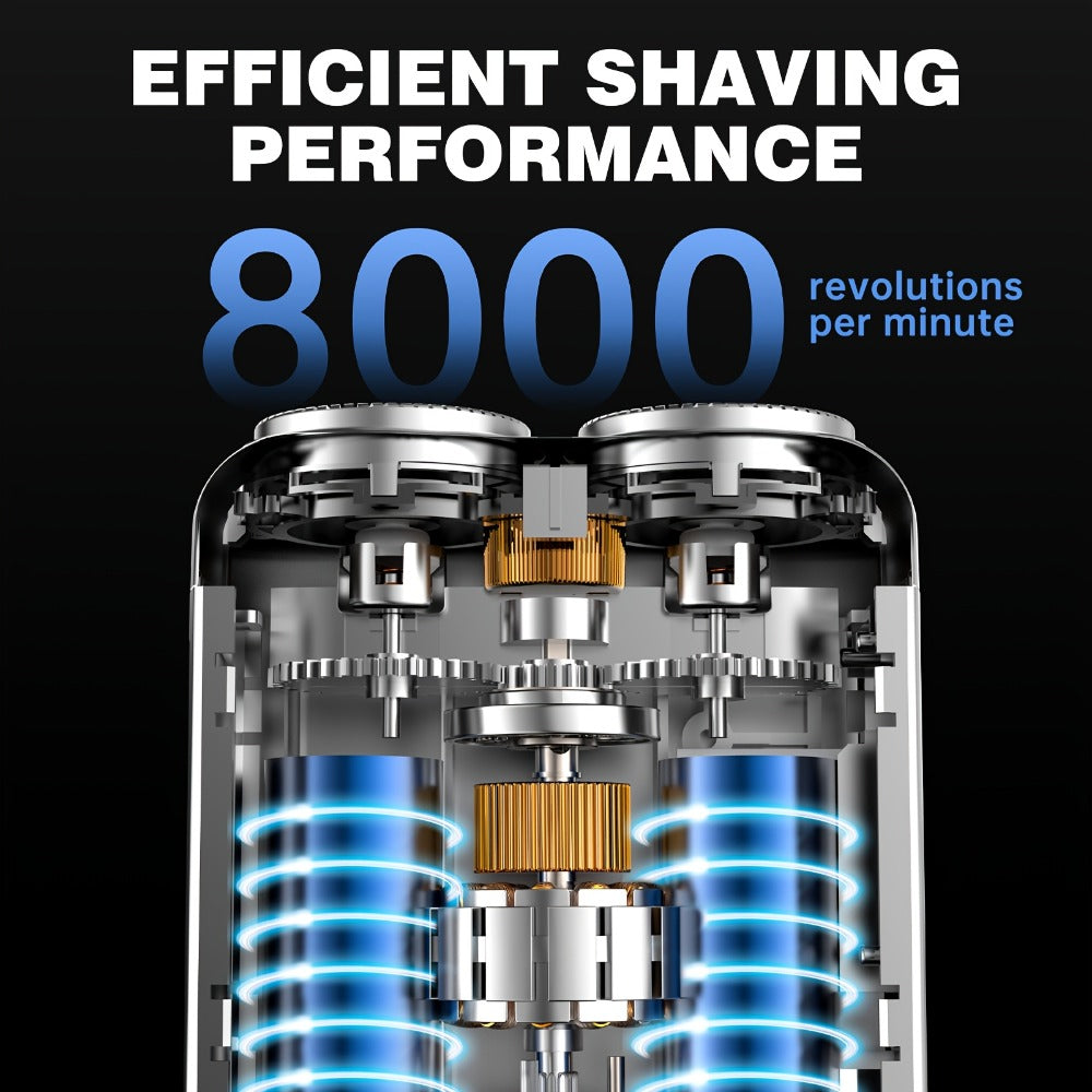 Mini Travel Shaver for Men Dual Floating Blade USB Rechargeable Compact Electric Razor with Digital Display Pocket Size Clean Shave Classic Black Gift for Him Holiday Christmas