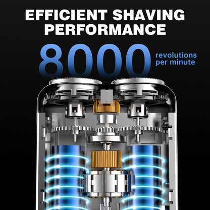 Mini Travel Shaver for Men Dual Floating Blade USB Rechargeable Compact Electric Razor with Digital Display Pocket Size Clean Shave Classic Black Gift for Him Holiday Christmas
