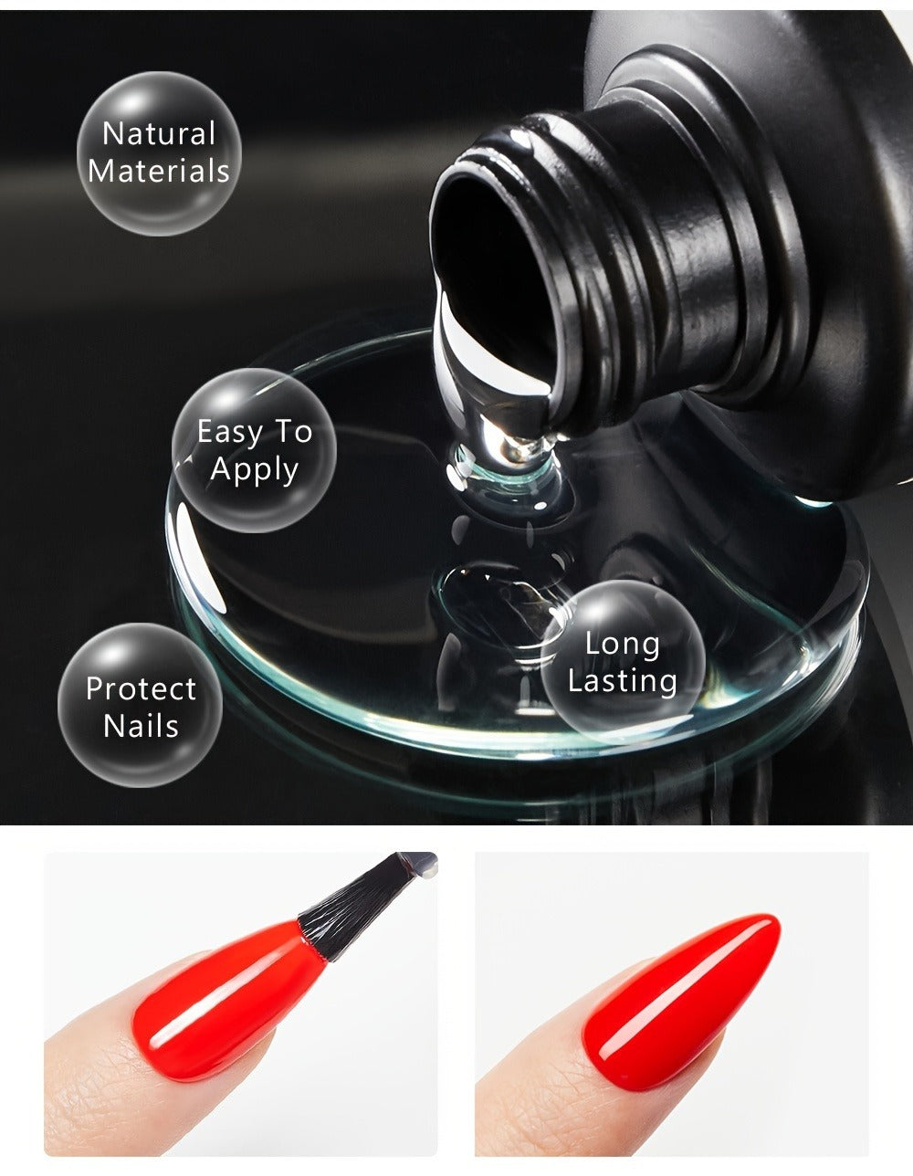 Gel Nail Top Coat 15ml Super Glossy & Matte Soak-Off LED Gel Polish Base Coat — Long-Lasting Salon Manicure Functional Gel Varnish for Home & Nail Salon Use