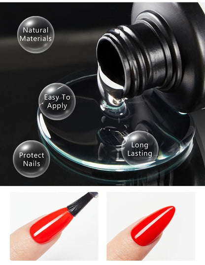 Gel Nail Top Coat 15ml Super Glossy & Matte Soak-Off LED Gel Polish Base Coat — Long-Lasting Salon Manicure Functional Gel Varnish for Home & Nail Salon Use