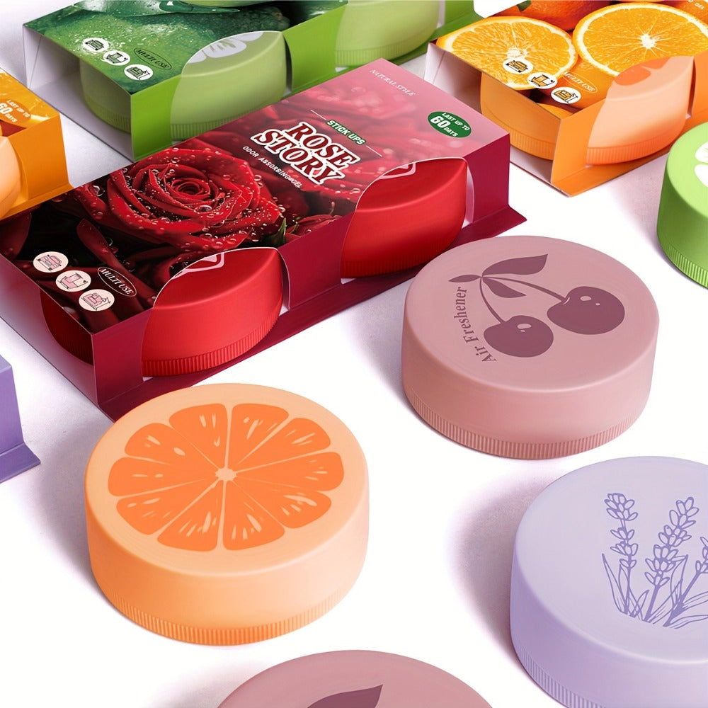Car Solid Perfume Air Freshener 2-Pack – Long-Lasting Solid Fragrance for Car, Home, Office & Bedroom, Available in Cherry, Lavender, Lime, Rose & Sweet Orange Scents
